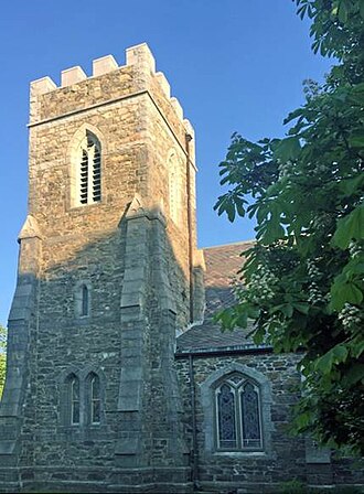 The stone tower of the Church of Our Saviour in Precinct 1.
